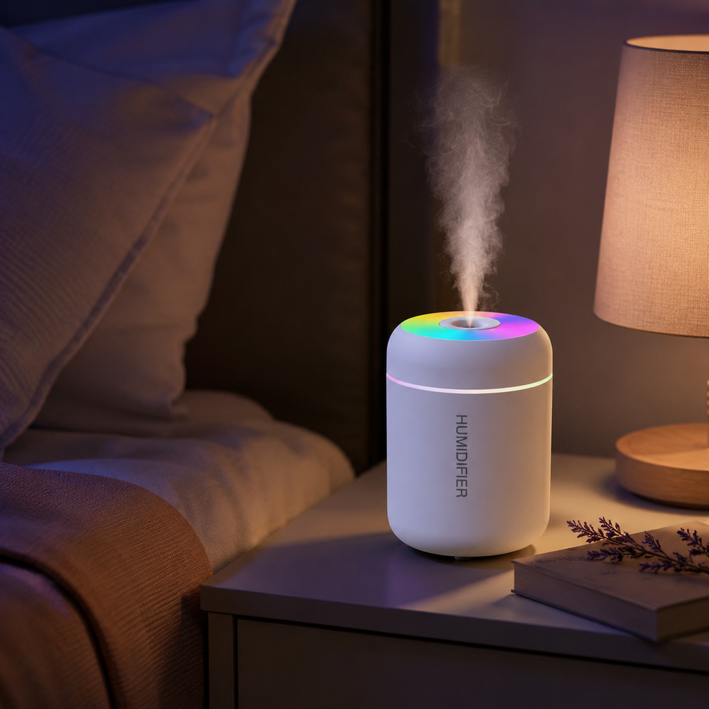 Mini USB Air Humidifier & Aroma Diffuser with LED Lights