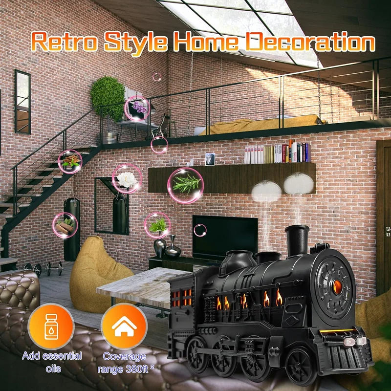 Essential Oil Diffuser 300ml Train Diffuser with Remote Control 2 Lighting & 2 Mist Modes Aromatherapy Diffuser Air Humidier