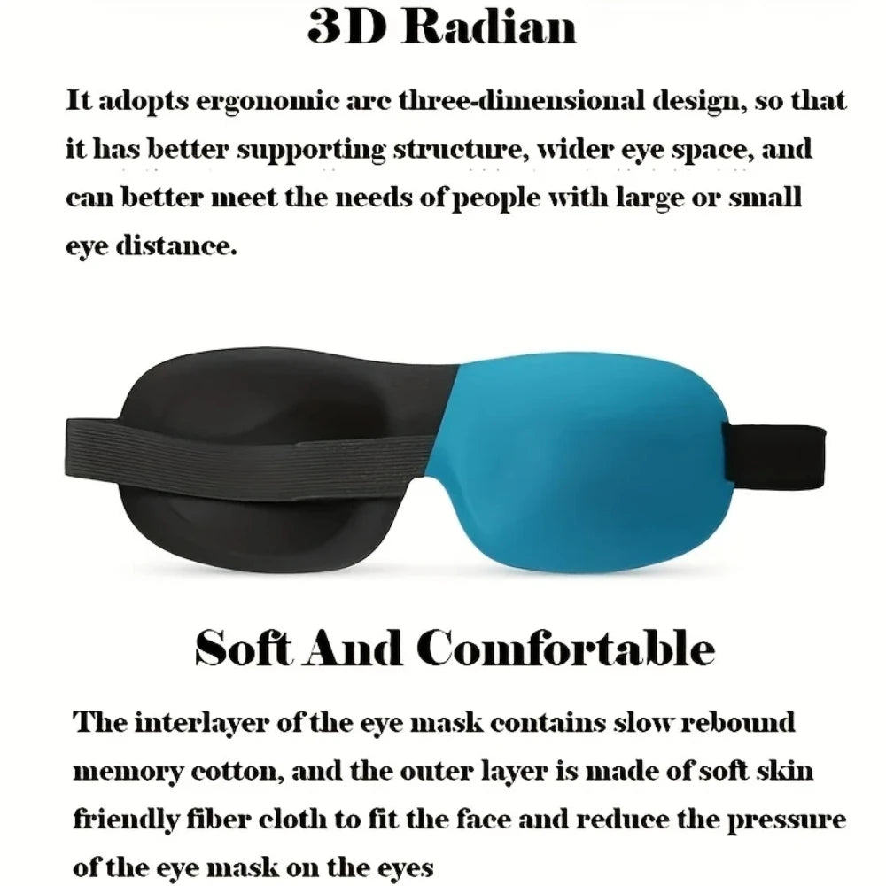 3D Sleep Mask Blindfold Sleeping Aid Soft Memory Foam Eye Mask for Sleeping Travel Light Slaapmasker Eye Cover Lightweight Style