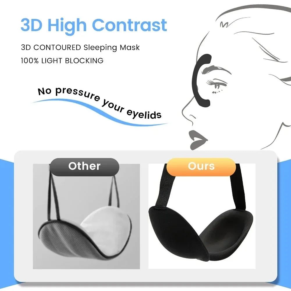 3D Sleep Mask Blindfold Sleeping Aid Soft Memory Foam Eye Mask for Sleeping Travel Light Slaapmasker Eye Cover Lightweight Style
