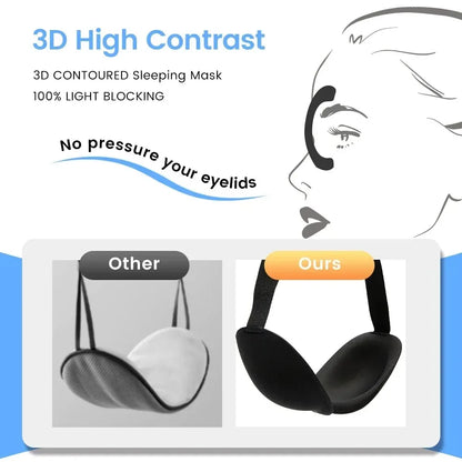 3D Sleep Mask Blindfold Sleeping Aid Soft Memory Foam Eye Mask for Sleeping Travel Light Slaapmasker Eye Cover Lightweight Style
